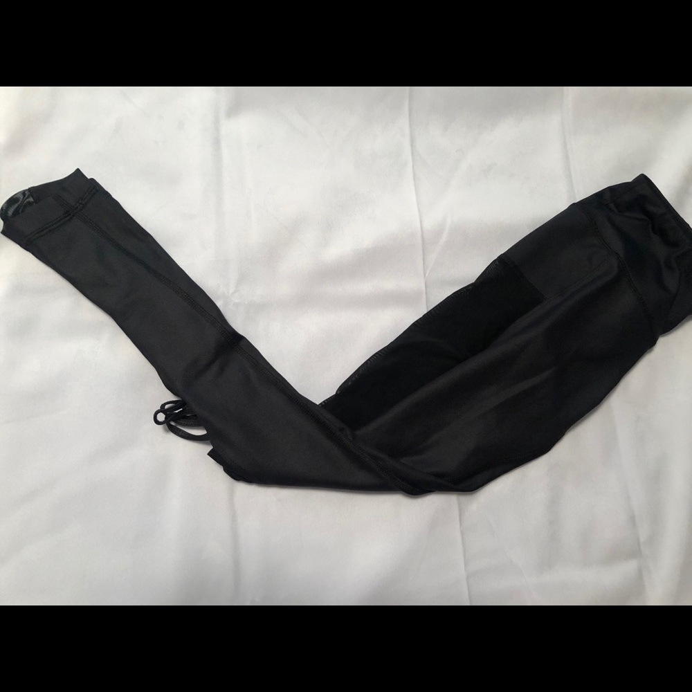 Leather black work out leggings